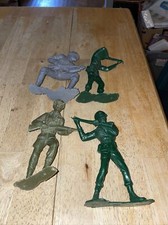 4 Vintage Marx Soldiers Approx 5.5" 1963, one unmarked