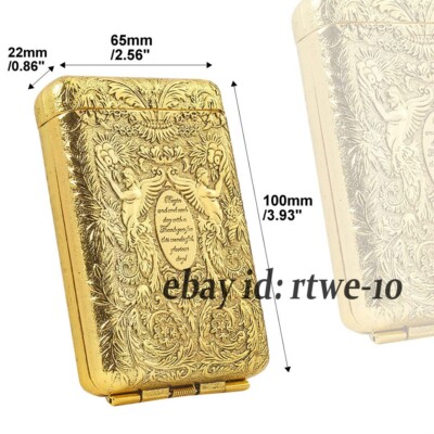 Vintage Portable Metal Double Sided Cigarette Case Flip Top Three Open  Angel