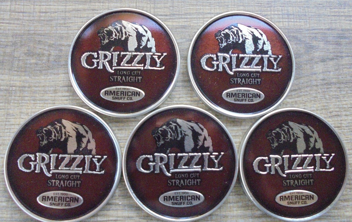 5-GRIZZLY METAL LONG CUT STRAIGHT LIDS NO WARNING-UNUSED/MINT