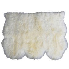 Glacier Wear Triple - Three Pelt White Sheepskin Rug/Throw shp741