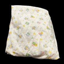 Vintage Mount Vernon Mills Baby Crib Sheet Pastel Bees Blocks Stars Alphabet
