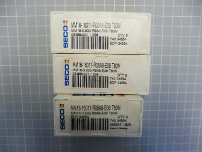 5 x SECO Fräskopf; MM16-16011-R08A8-E06 T60M; MM16-0.630-R2A8-E06 T60M; EDP34554