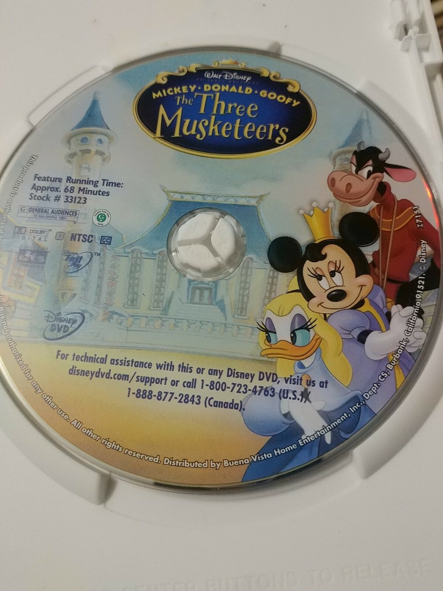 The Three Musketeers (DVD, 2004), Walt Disney Mickey Donald Goofy