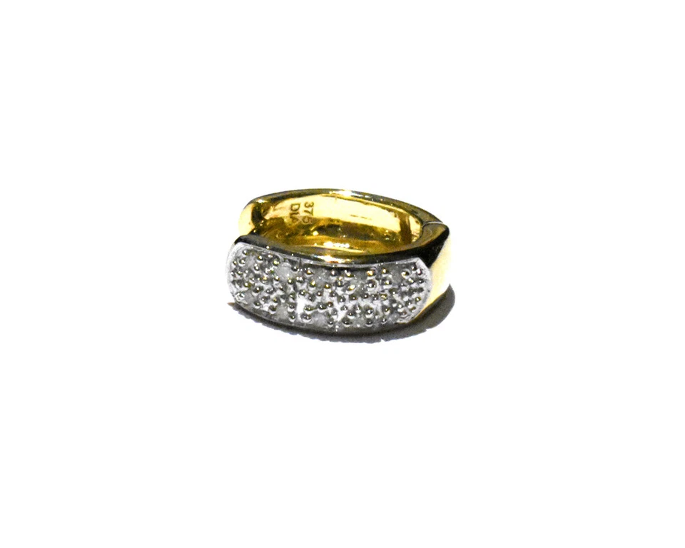 Men's Earring Diamond Huggie Earring 9 Carat Yellow Gold Hoop Earring - Image 3 of 3