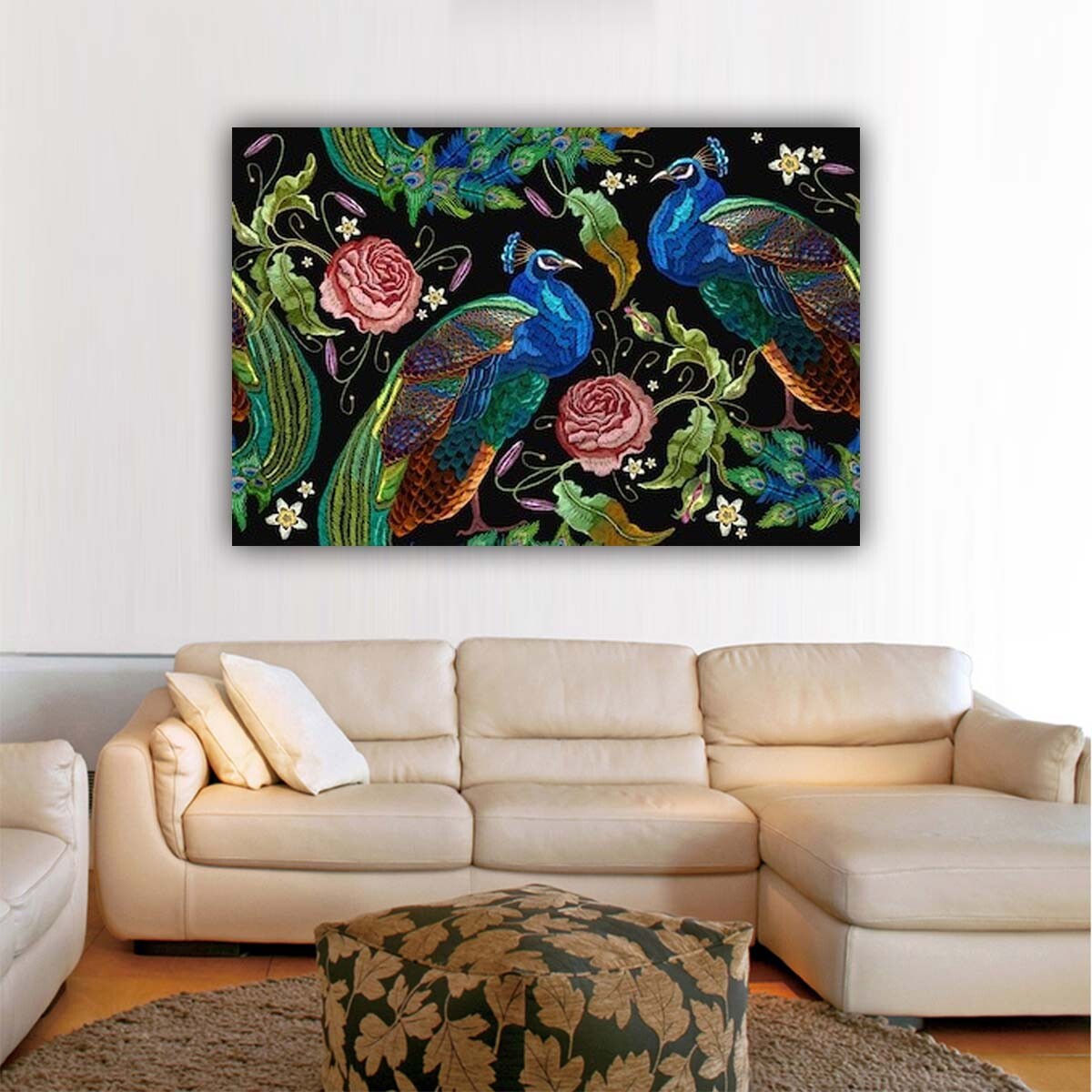 Abstract Wall Art peacock Prints Painting for Living Room Home Decor No Framed - Photo 2 sur 6