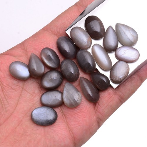 19 Pcs Natural Moonstone 14mm-21mm Cabochon Glossy Untreated Loose Gemstones Lot - Picture 6 of 8