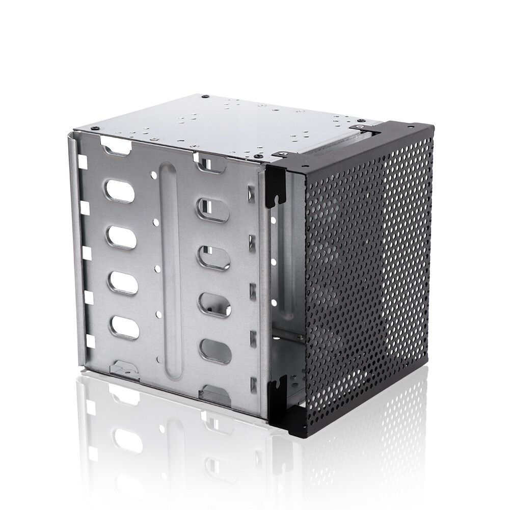 5.25inch To 5X 3.5 With Fan Space Hard Drive Cage Shelf Bracket Stainless Steel