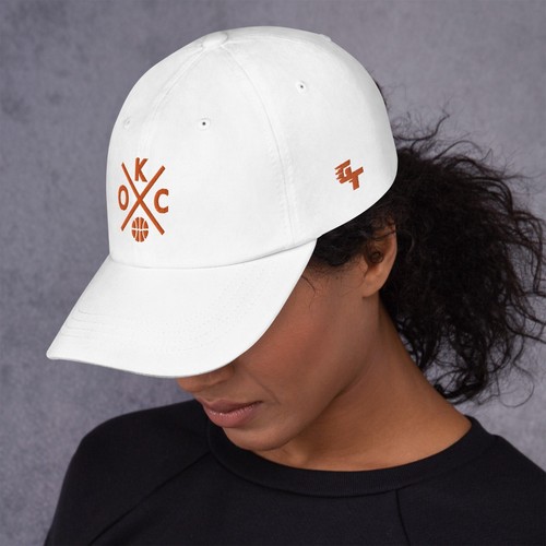 Oklahoma City Basketball Retro OKC Cross Baseball Cap Dad Hat - Picture 3 of 12