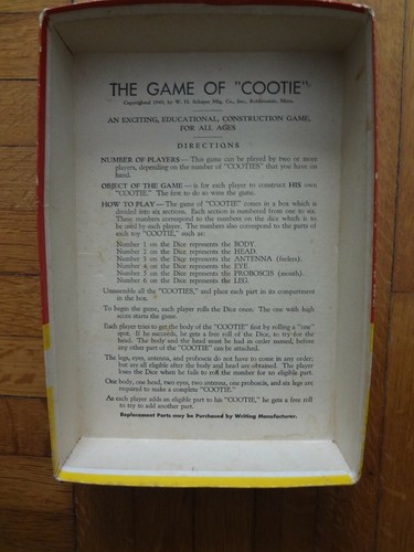 The Game of Cootie 1950's Version W.H. Schaper MFG. Co. Inc. USA - Picture 3 of 8
