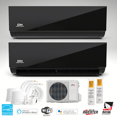 18000 BTU Olivia MidNight Dual 2 Zone Mini Split Heat Pump Air Conditioner 230V