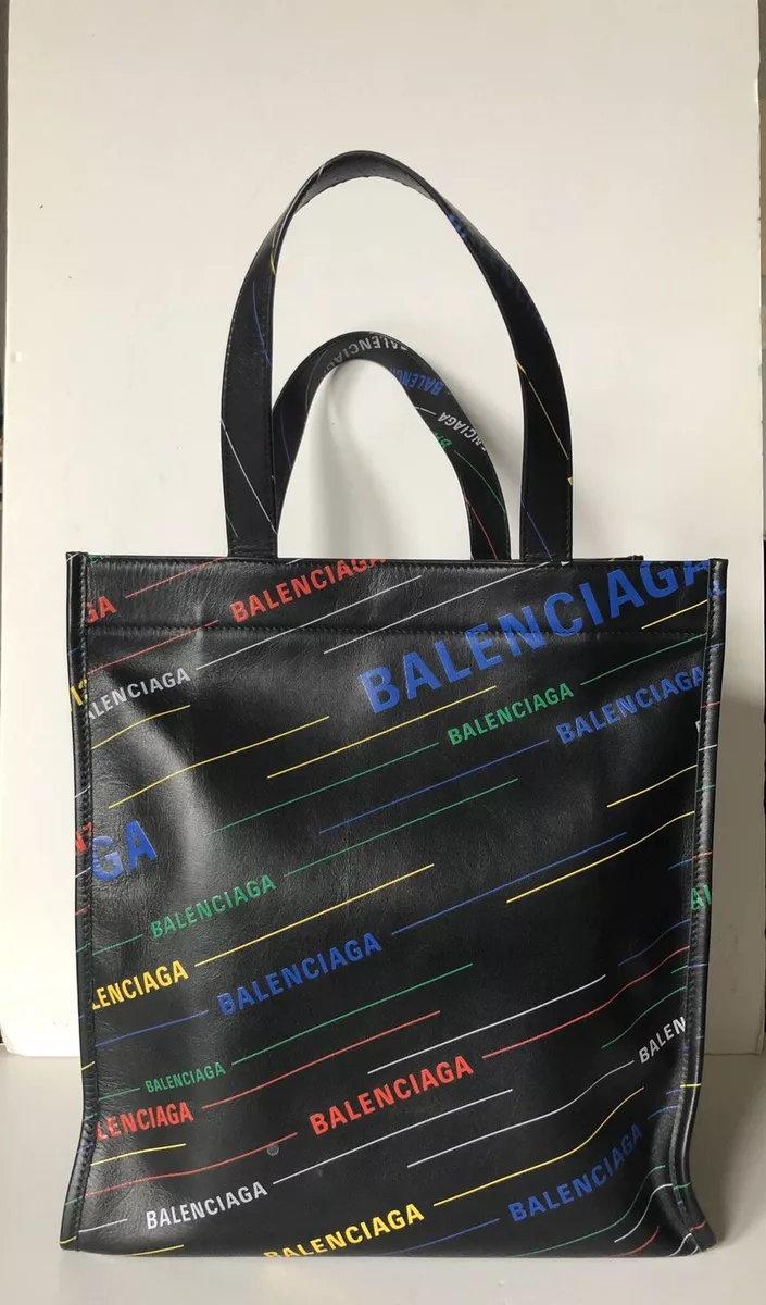 BALENCIAGA Bag BaBazar Multicolored Logo Shopper Unisex Tote Black