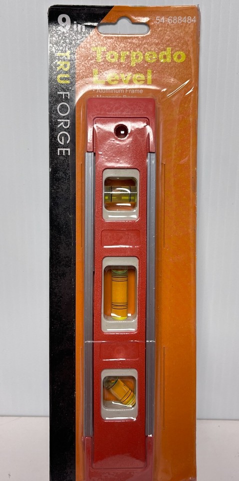 LAND 9 Inch Magnetic Torpedo Level - 3 Bubble Tool For Horizontal, Vertical & 45° Measuring