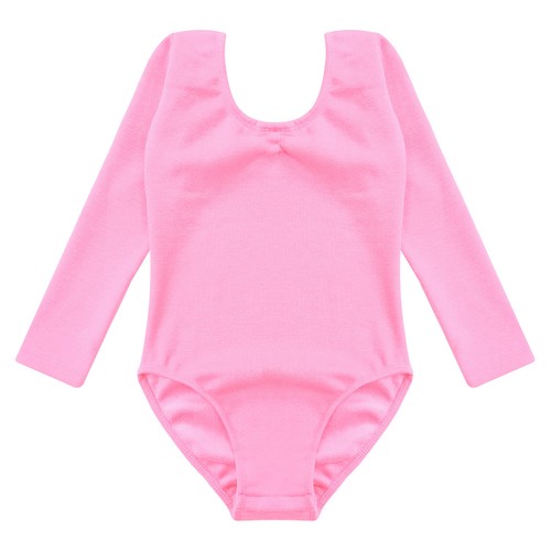 Kids Girls Dance Leotard Dancing Bodysuit Solid Color Jumpsuits Round Neck - Picture 27 of 48