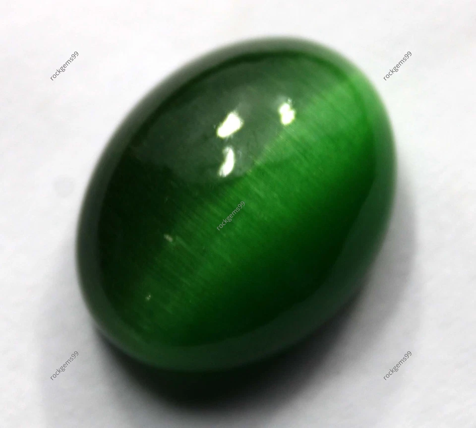 29 Cts Natural Claro Ojo de Gato Cabujón Forma Excelente Piedra Preciosa Foto 2 de 4