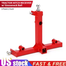Tractor Trailer Hitch Gooseneck Receiver 3 Point Category 1 Hay Bales Attachment