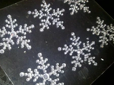 CraftbuddyUS 6pcs 35mm Self Adhesive Clear Snowflakes Diamante Rhinestone Gems