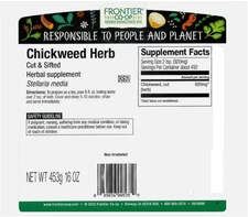 Frontier Co-op Chickweed Herb - Kosher - Cut & Sifted 1 lb. Best by 12/2027