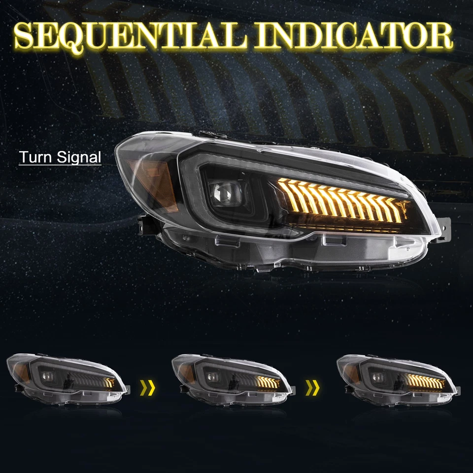VLAND LED Paar Scheinwerfer für 2015-21 Subaru WRX /WRX STI Dynamische Start-up - Bild 4 von 4