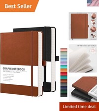 Graph Grid Paper Notebook, 2-Pack, 192 Pages per Pack, A5 Medium Size 5.7'' x...