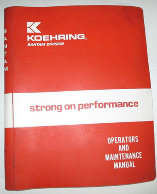 Koehring Bantam 626 Telekruiser Telakrane Operators/Maintenance/Service Manual