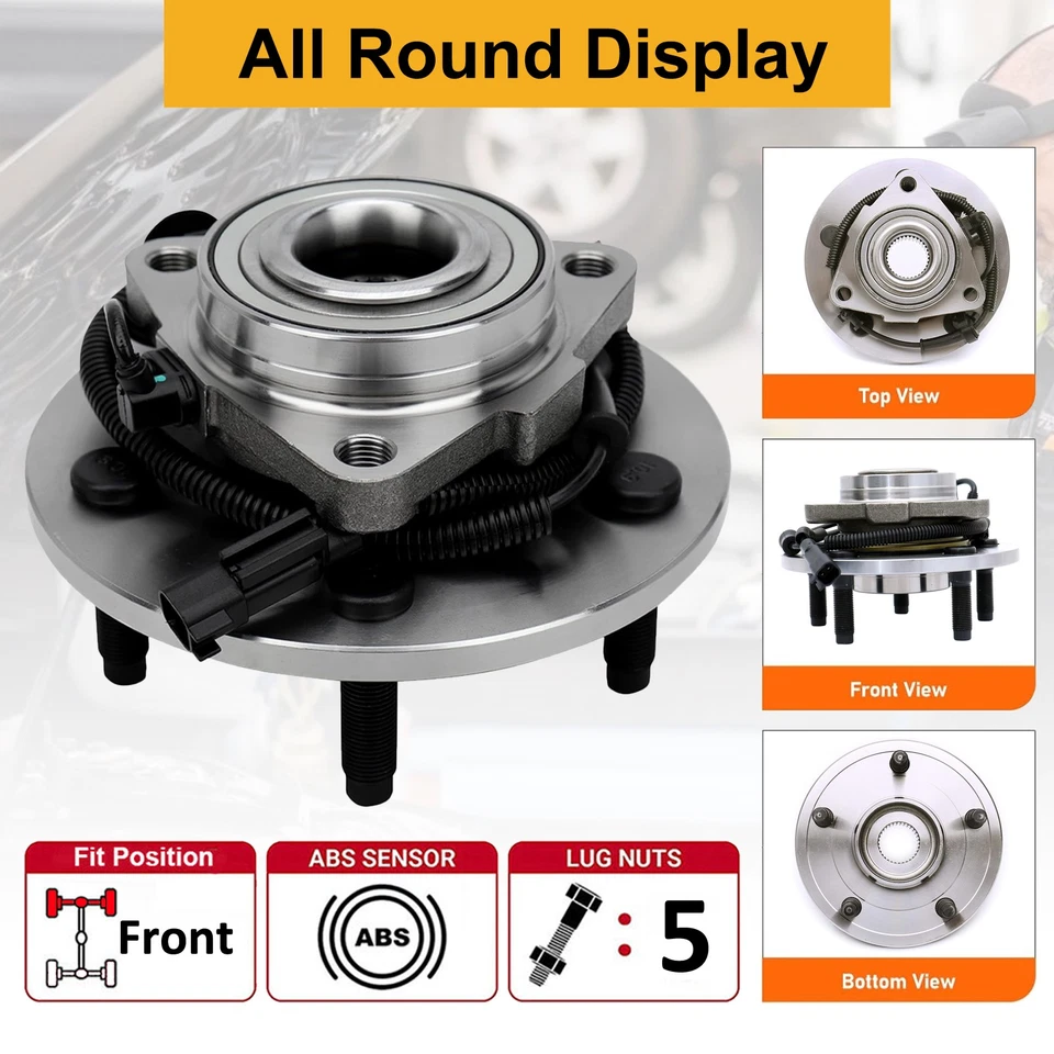 2 Front Wheel Bearing Hub Assembly for 2006 2007 2008 2009 Dodge Ram 1500 5 Lugs Foto 3 de 4