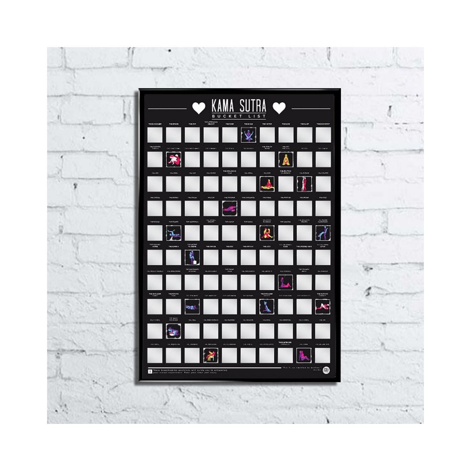 Gift Republic Scratch Off Bucket List 100 Kama Sutra Position Poster Lovers Gift
