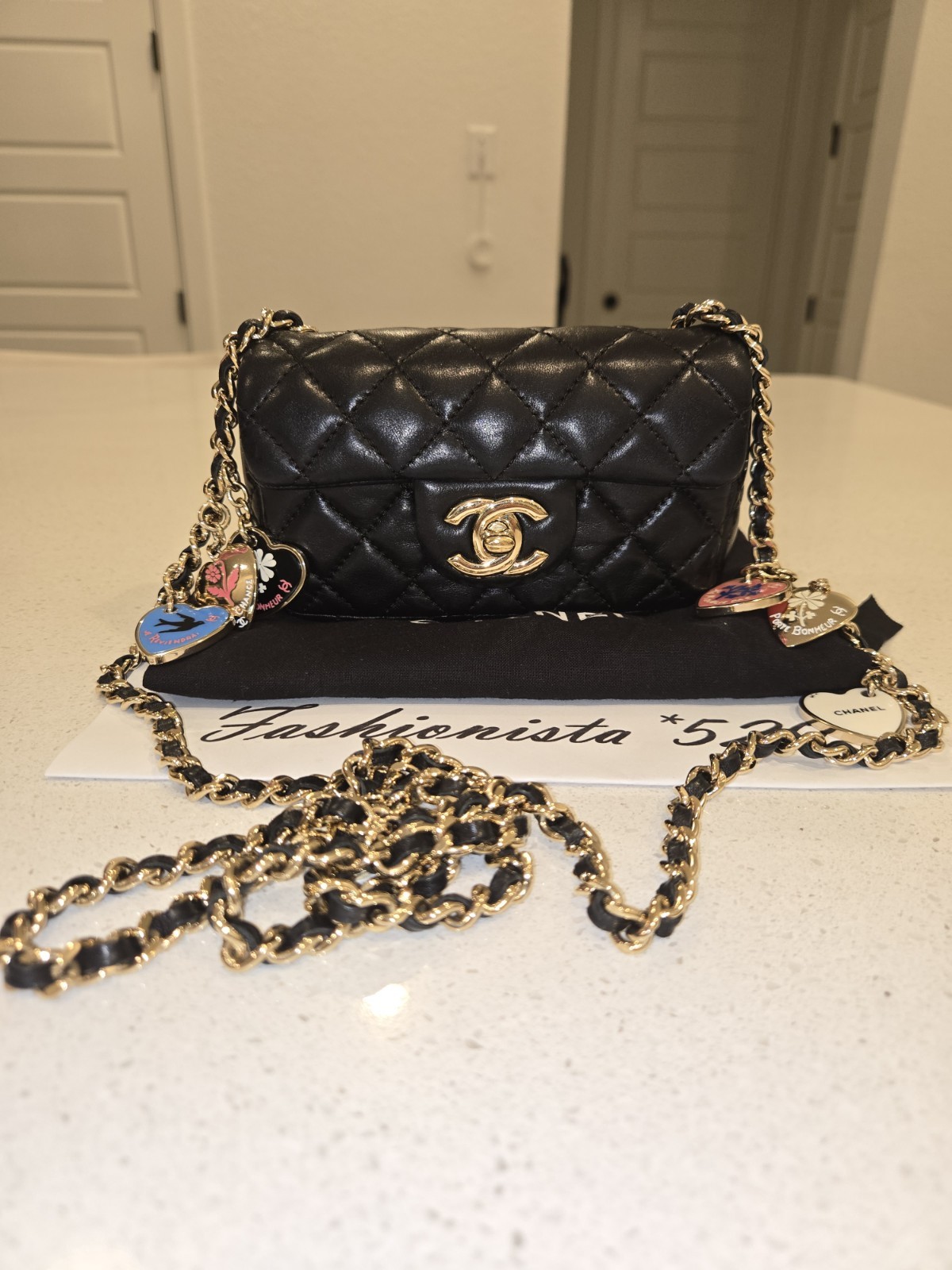 CHANEL Black Micro Mini Rectangular Classic Flap … - image 1