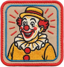 Patch - Classic Carnival Circus Clown Vintage Retro Funny Embroidered Iron On 3"