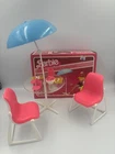 Barbie Vintage Dream House Furniture Collection Patio Table & Chairs W/ Box