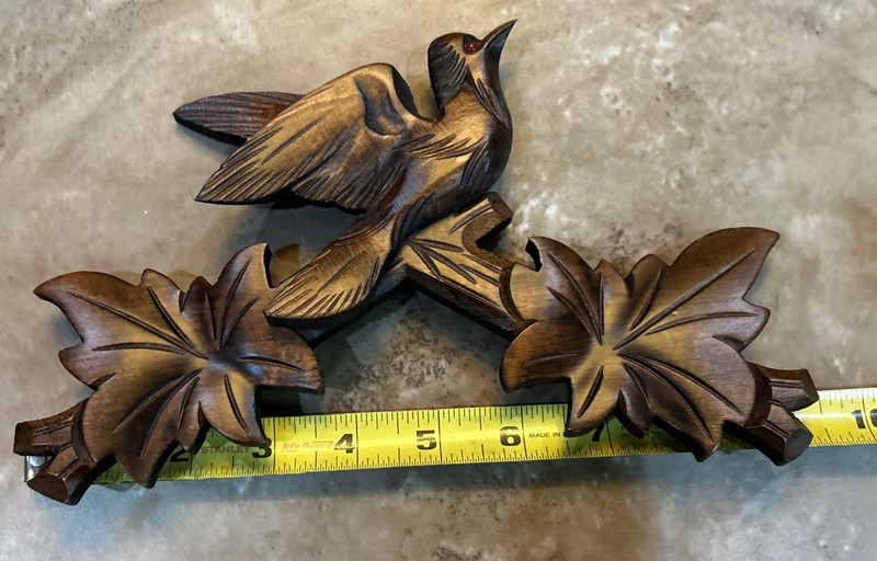 Cuckoo Clock Bird and leaf top 9 1/2" Taking offers
