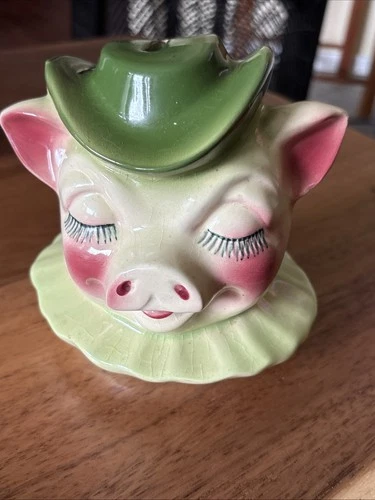 Vtg Shawnee Pottery Bankhead Winnie Pig Piggy Bank Cookie Jar Cover Only