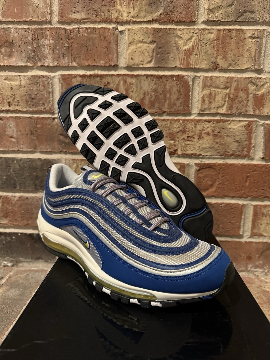 New 10 Nike Air Max 97 OG Atlantic Blue Voltage Yellow Silver
