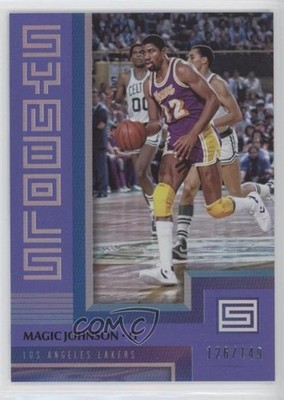 2017-18 Panini Status Symbols Purple 126/149 Magic Johnson #11 HOF 02v3