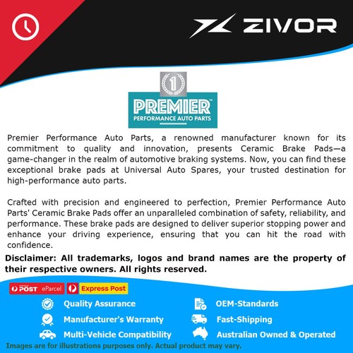 PREMIER Ceramic DB1865 Brake Pads For AUDI A3 2.0L BVY 2005-2007 #CP1865 - Picture 2 of 5