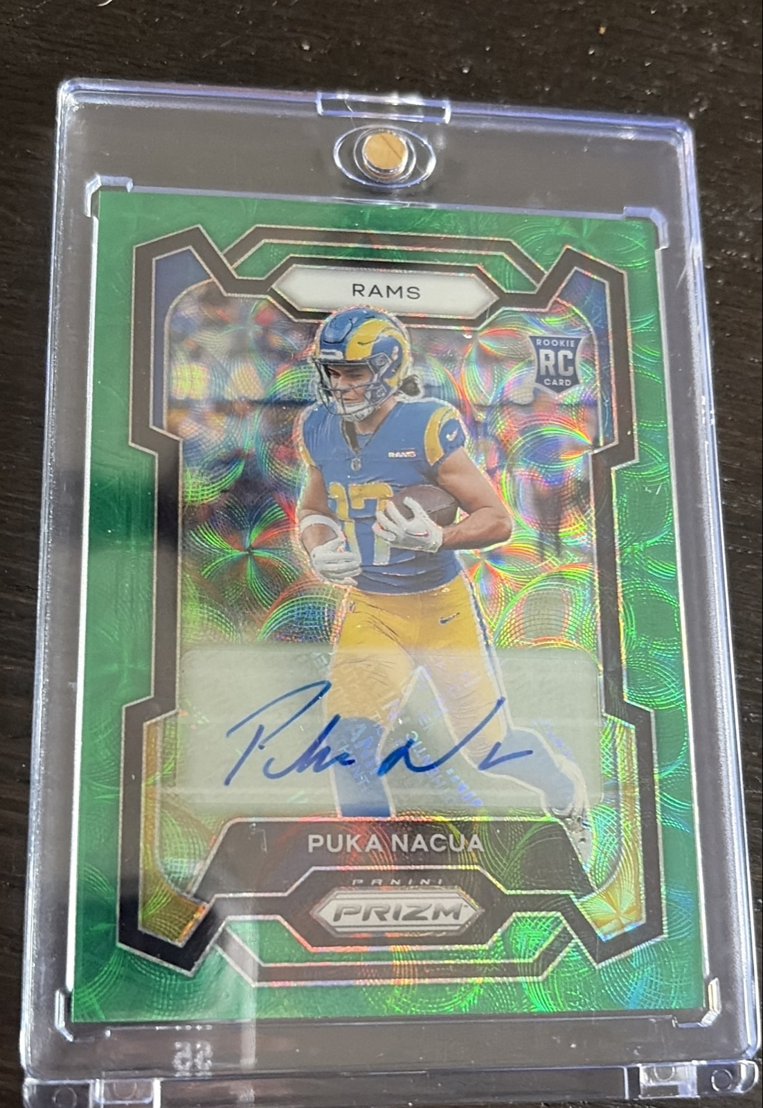 2023 Panini Prizm - Rookies Puka Nacua #357 Green Scope Prizm Autographs /75 