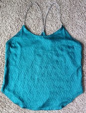 Victoria  s Secret Satin Camisole Tank Top Size Small Racerback Green VS Logo