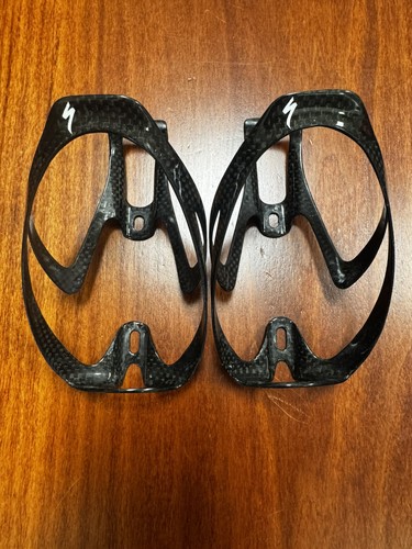 Pair of Specialized S-Works Rib Cage III water bottle cages carbon fiber glossy