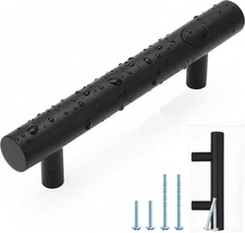 15 Pack | Matte Black Kitchen Cabinet Handles, German Krupp Stainless Steel Draw