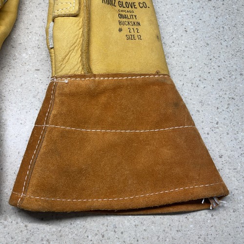 Kunz Glove Co. #212 Quality Buckskin Lineman Gloves - Size 12 - Never Used Cond! - Picture 6 of 12