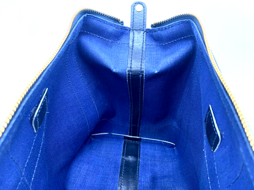 Gucci Vintage Bag Handbag Boston Purse Sherry GG Supreme Navy - Authentic - Picture 17 of 23