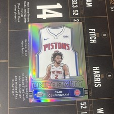 CADE CUNNINGHAM 2022-23 CONTENDERS OPTIC UNIFORMITY SILVER PRIZM 
