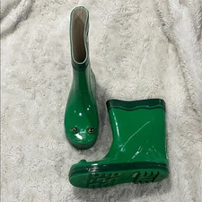 Green Frog Rain Boots Kids Rain Boots Size 1.5 Unisex