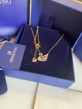 Swarovski Dazzling Swan Necklace Pink Rose Gold Tone RRP &pound;99