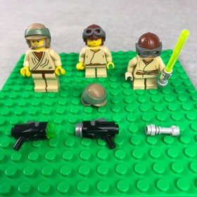 LEGO Star Wars Minifigure Lot Young Anakin Skywalker Old Obi-Wan Kenobi with acc