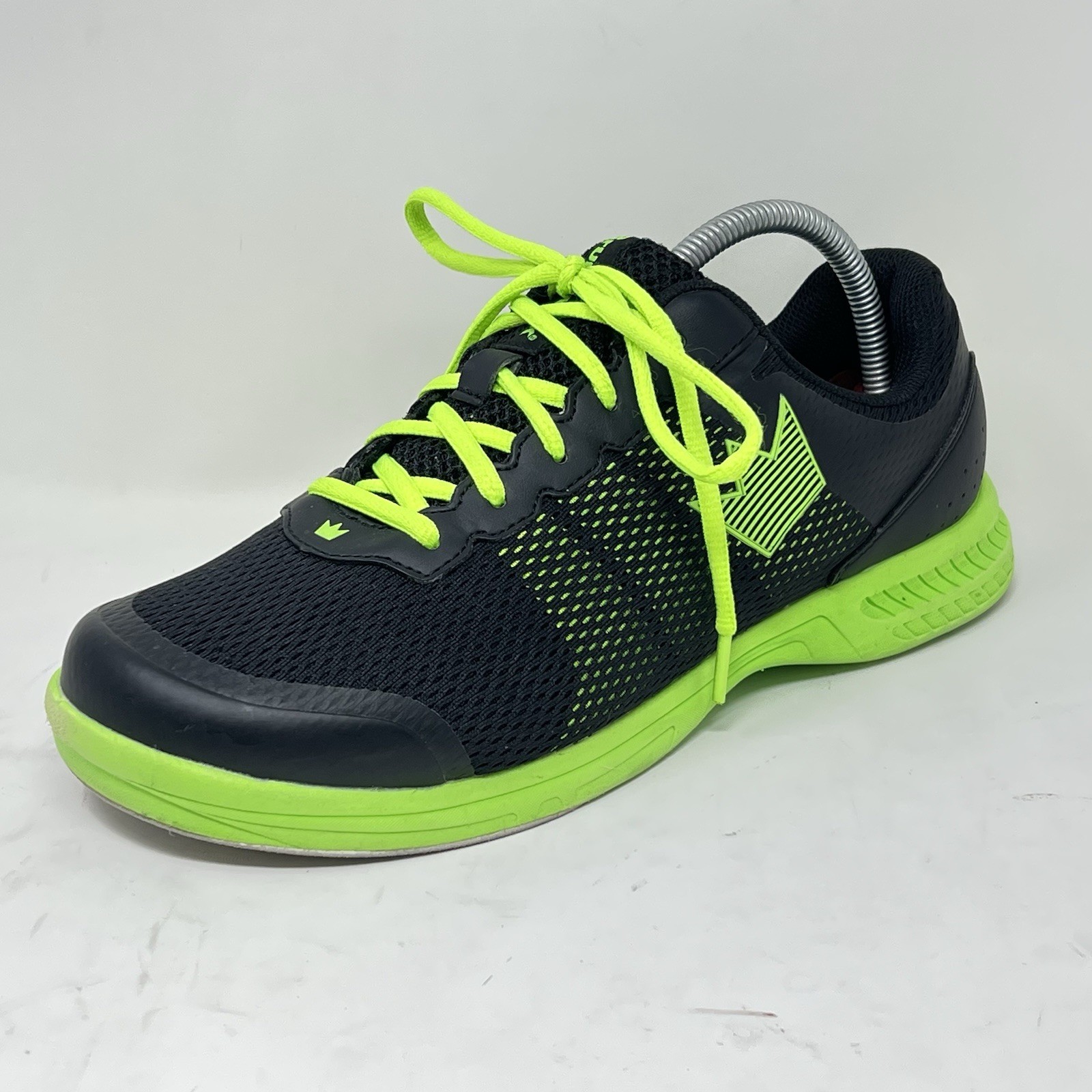 Mens 9  Black Green Mesh Sneakers Lace Up Bowl Equipment
