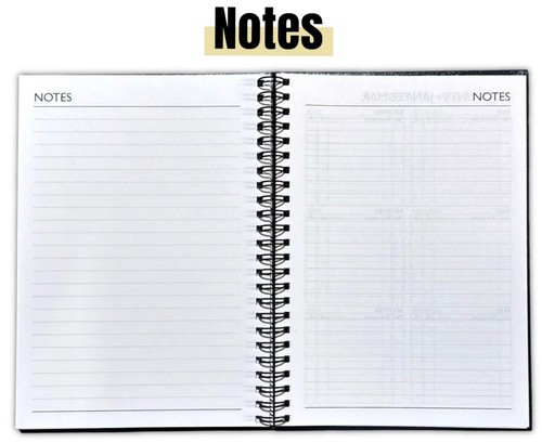 2026 A5 Week To View Diary Spiral Hardback Full Year Planner Desk Wiro Organiser - Picture 13 of 22