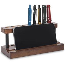 Wooden Pen Holder for Desk, Wood Pencil Holder Fountain Pens Display Stand with