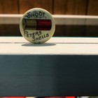 Shoot Peters Shells vintage celluloid pin back button early 1900's — photo 5