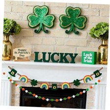 St Patricks Day Decorations, 2Pcs Felt St. 7.5Ft St Patricks Day garland
