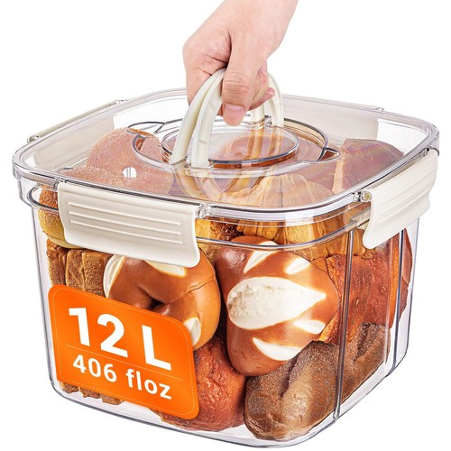 Bread Box for Kitchen Countertop, 12L/406floz Airtight Food Storage Container...